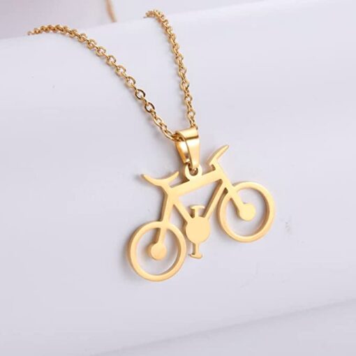 EUEAVAN Collier ras du cou avec pendentif pour vélo - pour les amateurs de cyclisme, les femmes, les filles, les adolescentes – Image 4