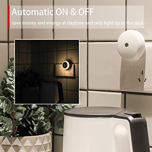 Veilleuse LED, Veilleuse Blanc Chaud avec Prise, Ronde, Détection de Lumière, Efficacité énergétique, Lot de 2 – Image 4