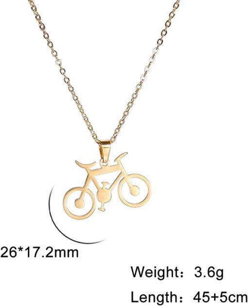 EUEAVAN Collier ras du cou avec pendentif pour vélo - pour les amateurs de cyclisme, les femmes, les filles, les adolescentes – Image 6