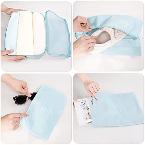 Romon Organisateur Valise Lot de 7 ImperméAble Organisateur De Voyage Packing Cubes Organiseur, Rangement Valise Sac de Toilette, Sac Vetement, Sac à Chaussures – Image 6