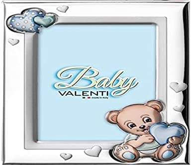 Valenti & Co - Cadre photo en argent avec ours en peluche détail de table de chevet pour la chambre de bébé parfait comme idée de cadeau de baptême ou d'anniversaire – Image 3