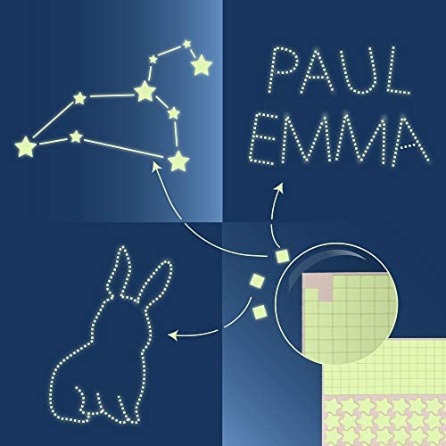 Étoiles phosphorescentes, points lumineux – 452 autocollant fluorescent, stickers fluorescents pour ton ciel étoilé, étoiles phosphorescentes plafond – Image 7