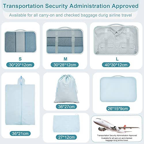 Romon Organisateur Valise Lot de 7 ImperméAble Organisateur De Voyage Packing Cubes Organiseur, Rangement Valise Sac de Toilette, Sac Vetement, Sac à Chaussures – Image 2