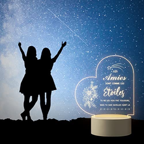 Pandasch Meilleure Amie Cadeau, Cadeau Amie Noel - Veilleuse Gravée, Personnalisé Cadeau pour Une Amie, Cadeau Anniversaire Amie, Idee Cadeau Meilleure Amie Original – Image 4