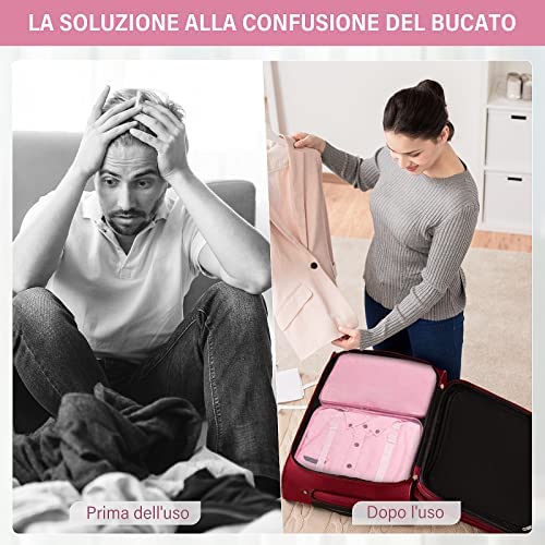 Kit d'organisation de valise 9 pièces, kit de rangement de voyage en tissu imperméable pour vêtements, cosmétiques, chaussures, sous-vêtements, câble de chargement – Image 4