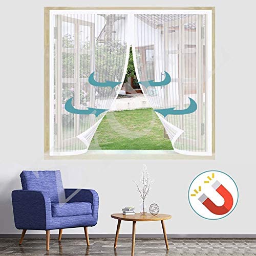 Moustiquaire Fenêtre Magnétique, Auto-AdhéSif en Maille Rideau Aimantée Anti moustique, Automatiquementfermé Détachables, Pour Fenêtre Portes Patio – Image 3