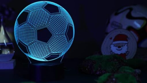 Linkax Cadeau Foot Garcon Enfants Fille, Football Veilleuse Enfant 3D Lampe Optique Illusion Decoration Chambre 16 Couleurs Changeantes Cadeau d'anniversaire Noël pour Fan de Ballon de Foot – Image 7