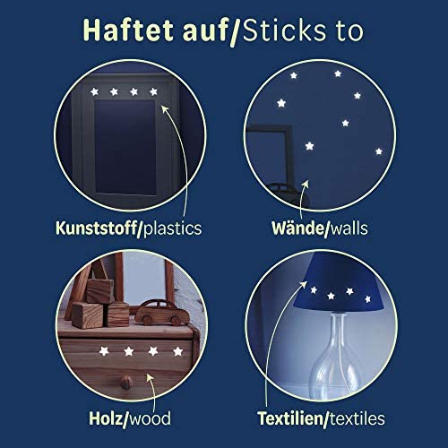 Étoiles phosphorescentes, points lumineux – 452 autocollant fluorescent, stickers fluorescents pour ton ciel étoilé, étoiles phosphorescentes plafond – Image 6