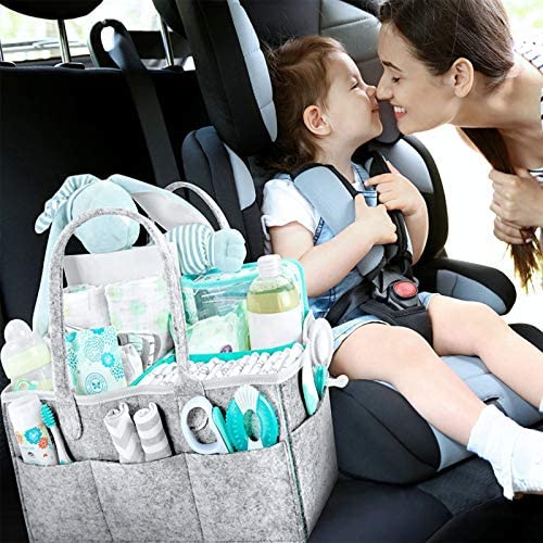 Bébé Diaper Caddy, HyAdierTech Sac a Langer Panier de Rangement pour Bébé, Organiseur Chambre Bébé, Rangement Nurserie, Range Couches Bébé, Liste de Naissance, Table à Langer,Fille, Garçon – Image 7