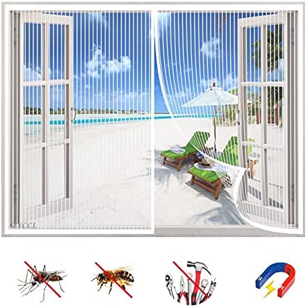 Moustiquaire Fenêtre Magnétique, Auto-AdhéSif en Maille Rideau Aimantée Anti moustique, Automatiquementfermé Détachables, Pour Fenêtre Portes Patio