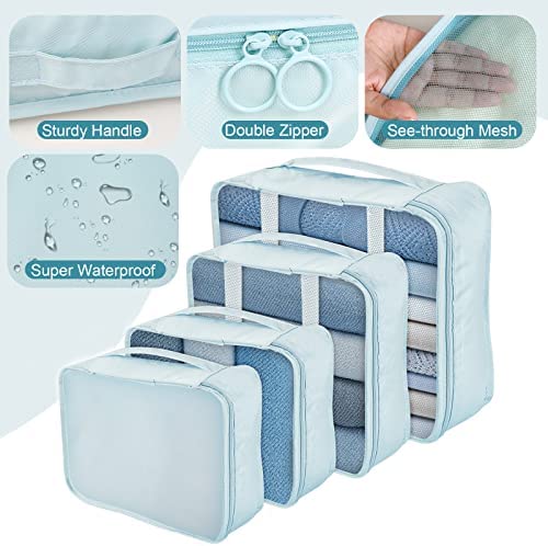 Romon Organisateur Valise Lot de 7 ImperméAble Organisateur De Voyage Packing Cubes Organiseur, Rangement Valise Sac de Toilette, Sac Vetement, Sac à Chaussures – Image 5