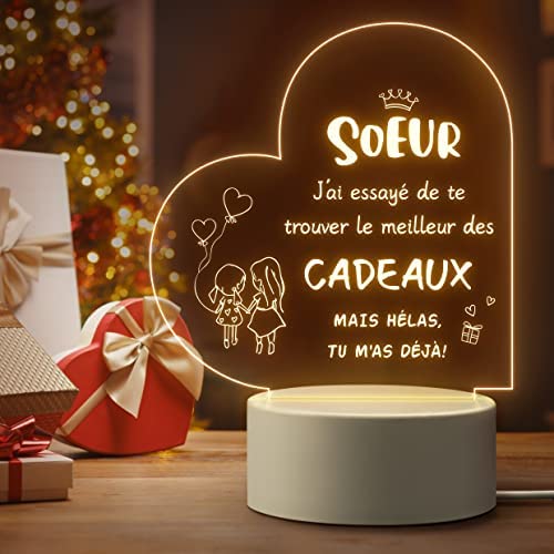 Pandasch Meilleure Amie Cadeau, Cadeau Amie Noel - Veilleuse Gravée, Personnalisé Cadeau pour Une Amie, Cadeau Anniversaire Amie, Idee Cadeau Meilleure Amie Original – Image 20