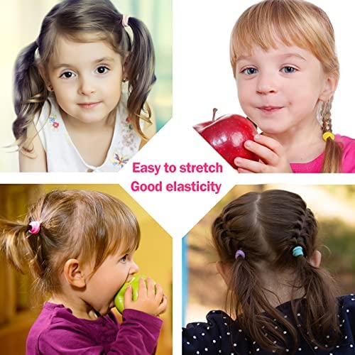 Cooetr Elastique Cheveux Fille, 100 Pièces Mini Chouchou Cheveux, Chouchou Cheveux Fille de Queue de Cheval Doux de Bandes de Cheveux Multicolores pour Filles Bébé Enfants – Image 5
