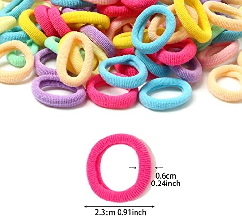Cooetr Elastique Cheveux Fille, 100 Pièces Mini Chouchou Cheveux, Chouchou Cheveux Fille de Queue de Cheval Doux de Bandes de Cheveux Multicolores pour Filles Bébé Enfants – Image 2