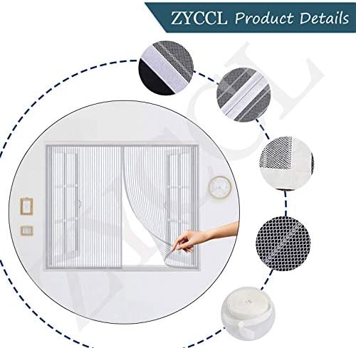 Moustiquaire Fenêtre Magnétique, Auto-AdhéSif en Maille Rideau Aimantée Anti moustique, Automatiquementfermé Détachables, Pour Fenêtre Portes Patio – Image 2