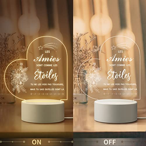 Pandasch Meilleure Amie Cadeau, Cadeau Amie Noel - Veilleuse Gravée, Personnalisé Cadeau pour Une Amie, Cadeau Anniversaire Amie, Idee Cadeau Meilleure Amie Original – Image 6