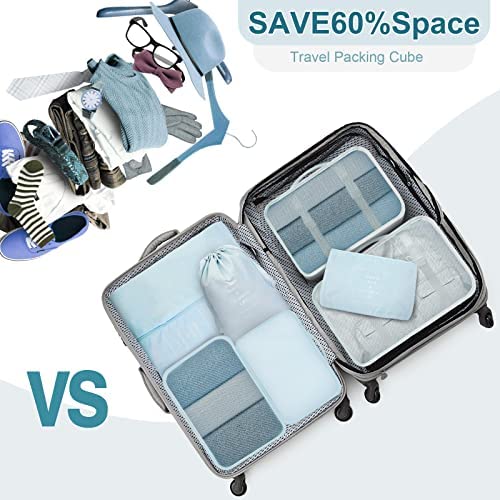 Romon Organisateur Valise Lot de 7 ImperméAble Organisateur De Voyage Packing Cubes Organiseur, Rangement Valise Sac de Toilette, Sac Vetement, Sac à Chaussures – Image 4