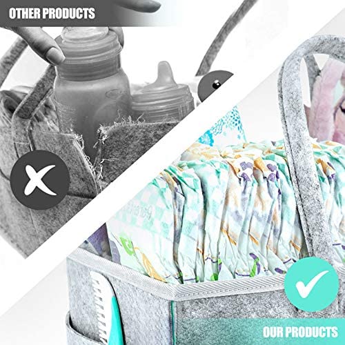 Bébé Diaper Caddy, HyAdierTech Sac a Langer Panier de Rangement pour Bébé, Organiseur Chambre Bébé, Rangement Nurserie, Range Couches Bébé, Liste de Naissance, Table à Langer,Fille, Garçon – Image 5