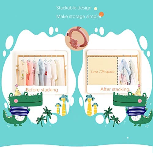 Cintre pour bébé,JSF Cintre Enfant Extensiblescintre antidérapant pour Enfants 28-37cm Peu encombrant avec Crochets empilables Cintres pour bébés et Tout-petitsLot de 20 – Image 5