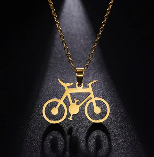 EUEAVAN Collier ras du cou avec pendentif pour vélo - pour les amateurs de cyclisme, les femmes, les filles, les adolescentes – Image 3