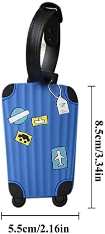 Étiquette Bagage, Étiquettes Valise, Porte Étiquette Bagage, en Alliage D'aluminium avec Cordes en pvc et Porte-Nom pour Prévenir la Perte des Sacs et Valises, 5 Couleurs – Image 2