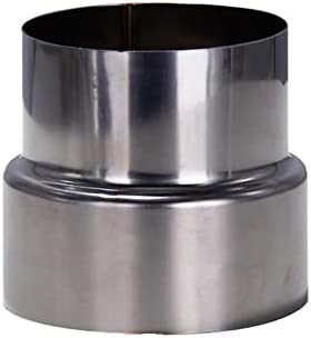 Oniissy Réducteur de tuyau de poêle Ø 80 mm/Ø 60 mm, revêtement en acier inoxydable résistant à la chaleur, réducteur de tuyau de cheminée, adaptateur de conduite, réduction de tuyau