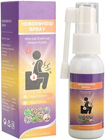 2pcs Spray pour Hémorroïdes, Spray Topique pour Soulager les Hémorroïdes, Soulager L'enflure et Réduire L'inconfort des Hémorroïdes Liquide de Traitement des Hémorroïdes, 30 Ml