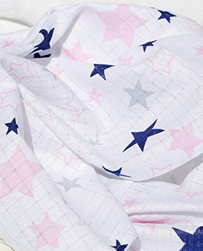 Clevere Kids Lot de 6 chiffons en gaze, imprimés, certifiés Oeko-TEX, double tissage, 70 x 80 cm, langes, conviennent aux filles – Image 7