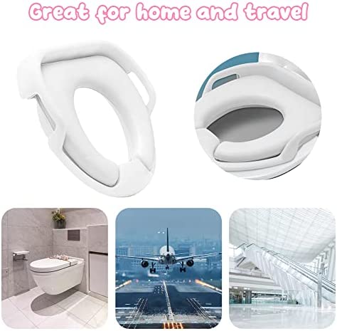 Siège de toilette universel pour enfant - Avec coussin souple - Poignées de sécurité pour garçons et filles de 1 à 7 ans - Blanc – Image 7