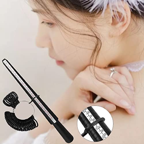 1 PCS Baguier Mesureur, Outil de Mesure Des Anneaux, Doigt Jauge Anneaux Outil pour Bague Taille Europeen Baguier Mesureur (Avec 3 Echelles De Mesure EU US UK) – Image 7