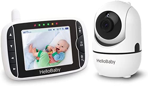 Babyphone Camera, HelloBaby HB65 Bébé Moniteur Vidéo,Écran de 3,2 pouces, angles de vue à 360 degrés, caméra bébé à distance Pan-Tilt-Zoom, vision nocturne, fonction interphone, capteur de température – Image 8