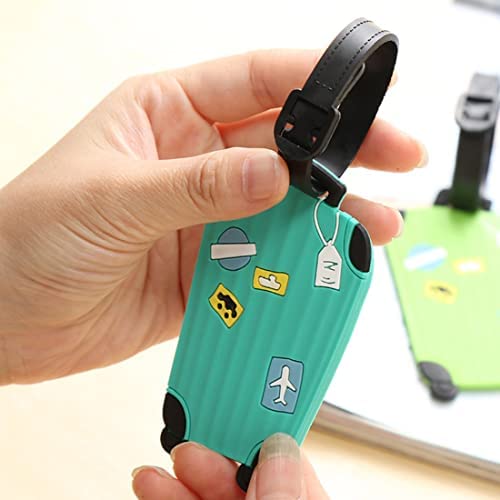 Étiquette Bagage, Étiquettes Valise, Porte Étiquette Bagage, en Alliage D'aluminium avec Cordes en pvc et Porte-Nom pour Prévenir la Perte des Sacs et Valises, 5 Couleurs – Image 3