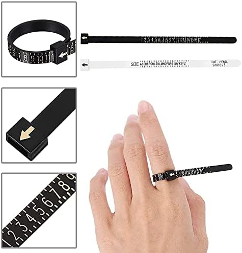 1 PCS Baguier Mesureur, Outil de Mesure Des Anneaux, Doigt Jauge Anneaux Outil pour Bague Taille Europeen Baguier Mesureur (Avec 3 Echelles De Mesure EU US UK) – Image 5