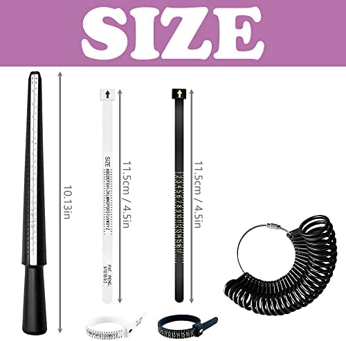 1 PCS Baguier Mesureur, Outil de Mesure Des Anneaux, Doigt Jauge Anneaux Outil pour Bague Taille Europeen Baguier Mesureur (Avec 3 Echelles De Mesure EU US UK) – Image 2