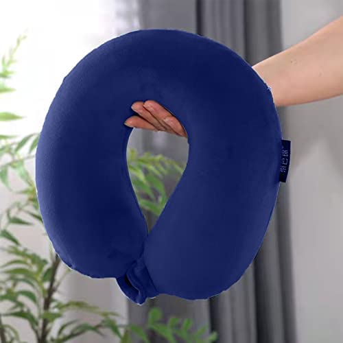Yuning Oreiller de Voyage, Oreiller de Soutien pour Oreiller Cervical en Mousse à mémoire de Forme, Coussin Cervical, Repose Tete Avion, U-Oreiller pour Un en Train, en Voiture, en Bureau, Bleu – Image 7