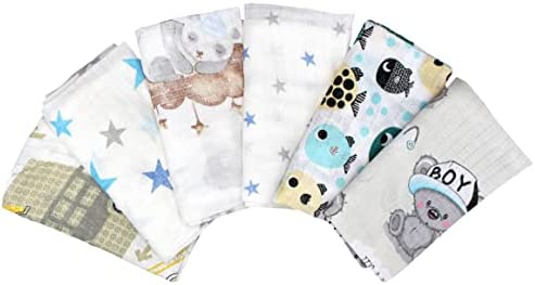Clevere Kids Lot de 6 chiffons en gaze, imprimés, certifiés Oeko-TEX, double tissage, 70 x 80 cm, langes, conviennent aux filles – Image 9