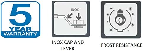 BFG Robinet d'eau, entrée 25mm, laiton, polyéthylène, acier inoxydable, 25mmx¾", 19x9.5x8cm, 440g, deux sorties indépendantes (ouverture et fermeture), durable, résistant au gel. – Image 5