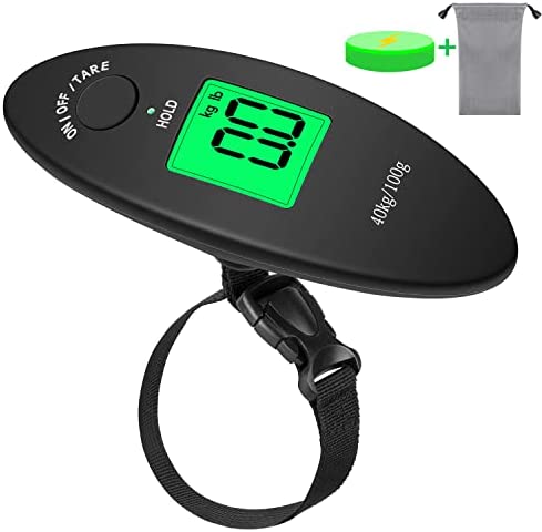 Sansoak Mini balance à bagages, numérique, avec crochet pour valise, à suspendre, affichage LCD, rétroéclairage, pour mallette de voyage, pêche, la cuisine la pêche, 40 kg