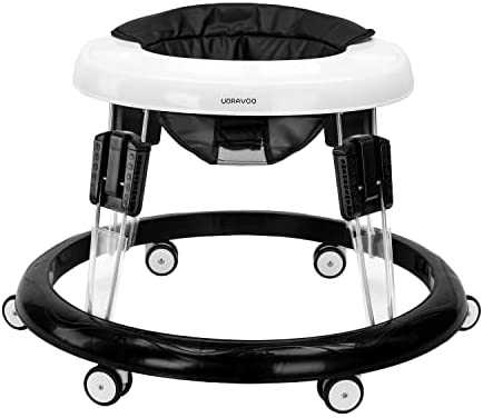UBRAVOO Trotteur Bebe, Trotteurs Marche Bebe avec Roue Universelle et Hauteur réglable, Pliant Trotteur pour Filles & Garçons 6-18 Mois, ZM-01, PU Noir – Image 8