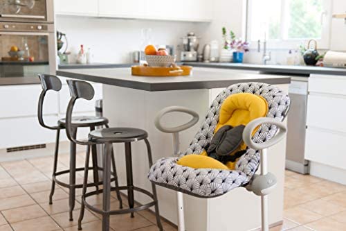 BÉABA, Transat Up&Down III, Transat Réglable en Hauteur, Unisexe pour Bébé et Enfants, 3 Positions d'Inclinaison, Harnais Sécurité 5 Points, Réducteur de Naissance, Yellow Palm Tree – Image 6