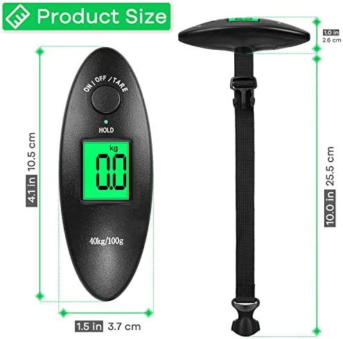 Sansoak Mini balance à bagages, numérique, avec crochet pour valise, à suspendre, affichage LCD, rétroéclairage, pour mallette de voyage, pêche, la cuisine la pêche, 40 kg – Image 7