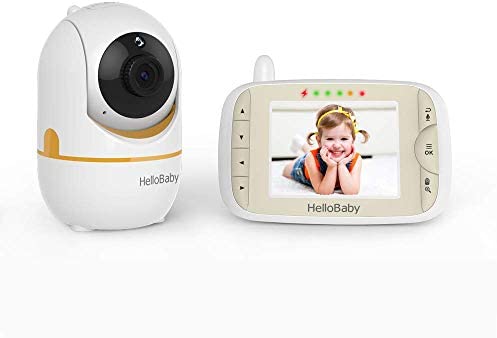 Babyphone Camera, HelloBaby HB65 Bébé Moniteur Vidéo,Écran de 3,2 pouces, angles de vue à 360 degrés, caméra bébé à distance Pan-Tilt-Zoom, vision nocturne, fonction interphone, capteur de température – Image 9