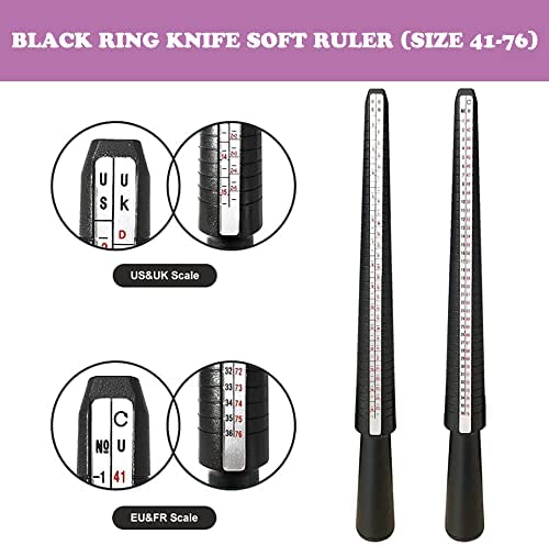 1 PCS Baguier Mesureur, Outil de Mesure Des Anneaux, Doigt Jauge Anneaux Outil pour Bague Taille Europeen Baguier Mesureur (Avec 3 Echelles De Mesure EU US UK) – Image 4