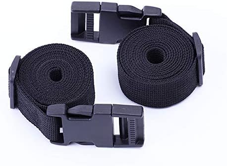 AMACOAM Sangle Polypropylène 25mm Sangles en Nylon avec Boucle à Libération Rapide Sangle Valise Voyage Sangles Utilitaires pour les Sports de Plein Air Compression Bundling Bagages 1,5 m Noir 4Pcs – Image 2