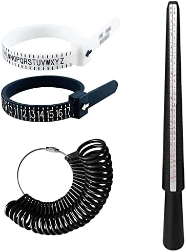 1 PCS Baguier Mesureur, Outil de Mesure Des Anneaux, Doigt Jauge Anneaux Outil pour Bague Taille Europeen Baguier Mesureur (Avec 3 Echelles De Mesure EU US UK)