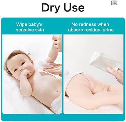Cofoe 50 Lingettes Sèches En Coton,peaux Sensibles, Lingettes Sèches Faciales, Lingettes Sèches Pour Bébés, Lingettes Démaquillantes, Voyage en Famille Lingettes Humides – Image 4