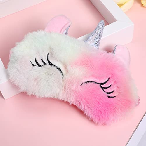 Frcolor Licorne Masque De Sommeil Mignon Licorne Corne En Peluche Bandeau yeux Couverture pour Femmes Filles Enfants Maison Lit Voyager Vol De Voiture Camping Utiliser – Image 5