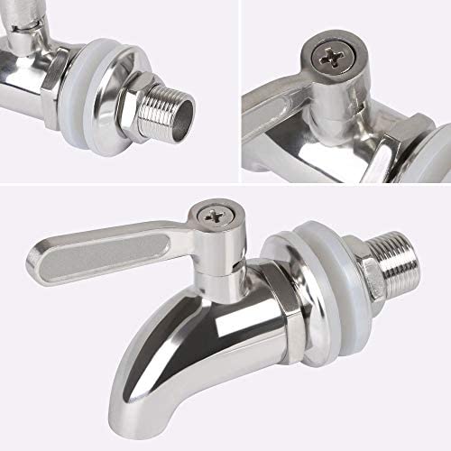 Vicloon Robinet de Tonneau,16mm Distributeur de Boissons,Robinet pour Tonneau de Bière, Robinet pour Vin - en Acier Inoxydable et Taille – Image 3