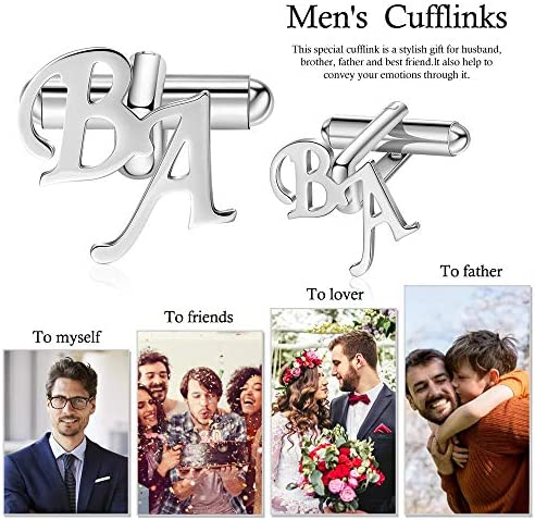 Boutons Manchette Homme Personnalisés avec Nom Personnalisé et Gravure de Date 1 Paire de Boutons de Manchette pour Homme Cadeau pour la Fête des Pères Anniversaire – Image 5