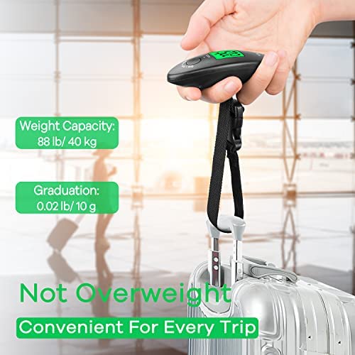 Sansoak Mini balance à bagages, numérique, avec crochet pour valise, à suspendre, affichage LCD, rétroéclairage, pour mallette de voyage, pêche, la cuisine la pêche, 40 kg – Image 2